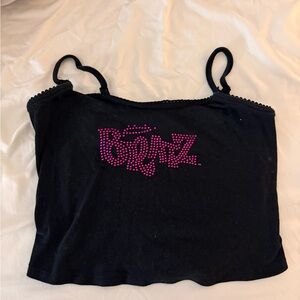 Forever 21 Black Tank Top with Pink Studded 'Bratz' Logo